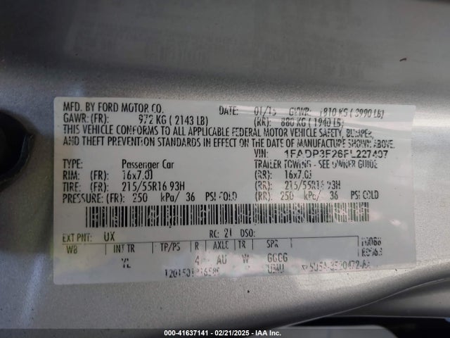 Ford FOCUS SE 2015 1FADP3F26FL227407 Image 9