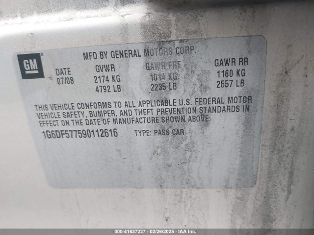 2009 CADILLAC CTS 1G6DF577590112616 Photo 8