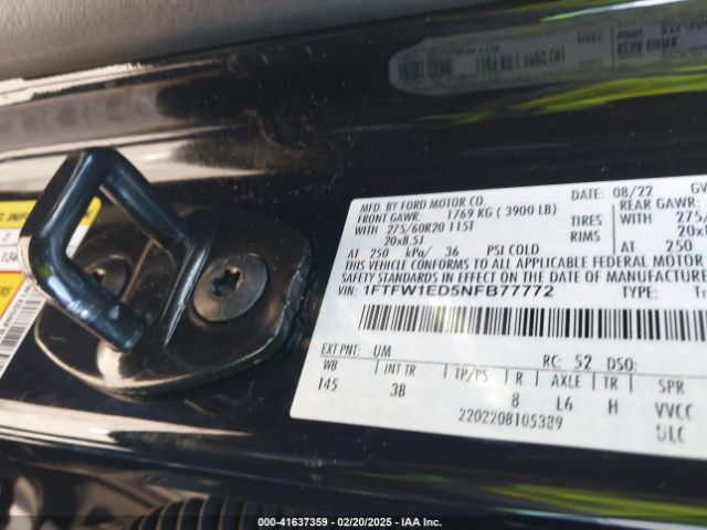 1FTFW1ED5NFB77772 Ford F-150 Platinum