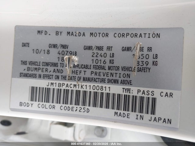 JM1BPACM1K1100811 Mazda Mazda3 Premium Package