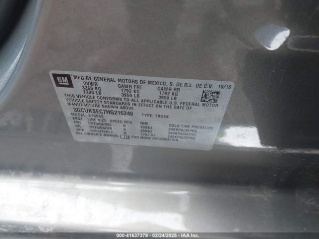 3GCUKSEC7HG216249 Chevrolet Silverado 1500 1lz