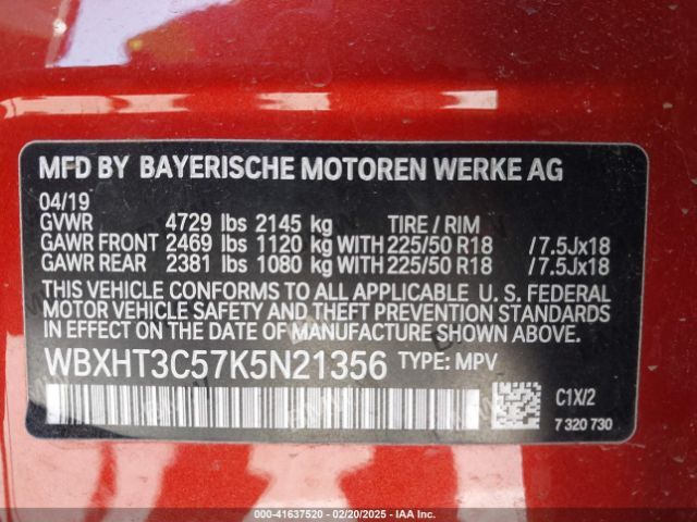 WBXHT3C57K5N21356 BMW X1 Xdrive28i