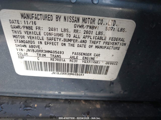 Infiniti 2017 2017 JN1BJ0RR3HM405493 Image 9