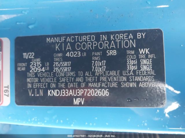 KNDJ33AU3P7202606 KIA SOUL EX