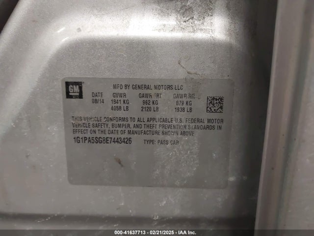 1G1PA5SG8E7443426 Chevrolet Cruze Ls Auto