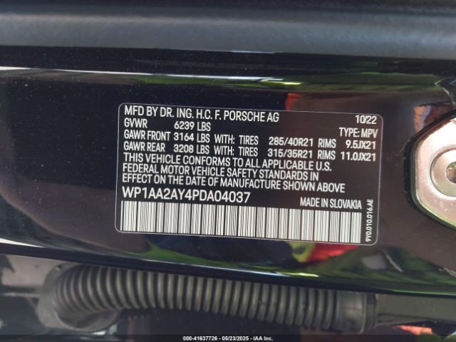 WP1AA2AY4PDA04037 Porsche Cayenne Platinum Edition