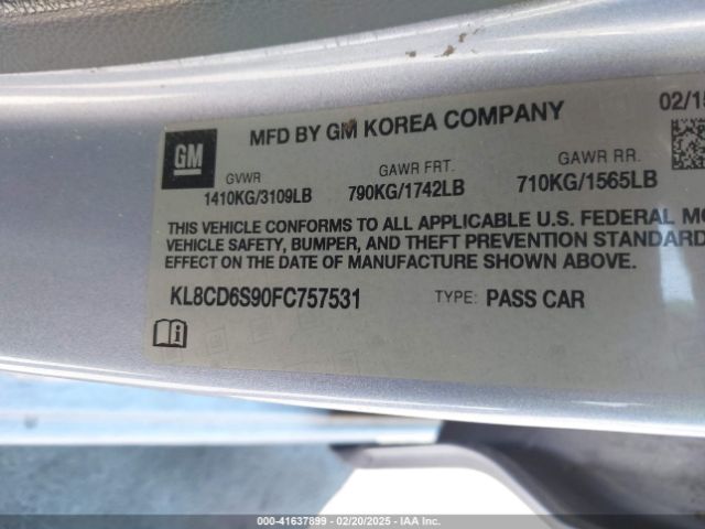 KL8CD6S90FC757531 Chevrolet Spark 1lt Cvt