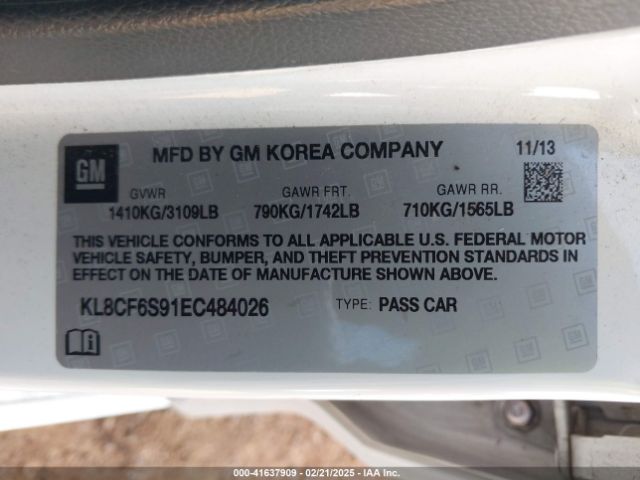 KL8CF6S91EC484026 Chevrolet Spark 2lt Auto