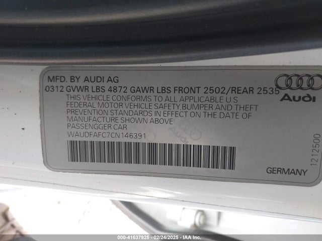 2012 AUDI A6 WAUDFAFC7CN146391 Photo 8