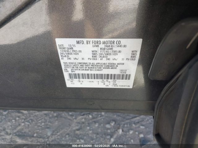 2FMTK3K88FBC33607 Ford Edge Titanium