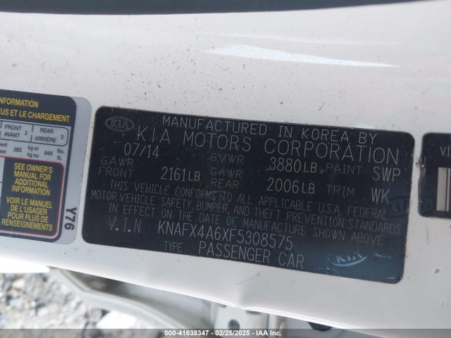 KIA FORTE LX 2015 KNAFX4A6XF5308575 Image 9