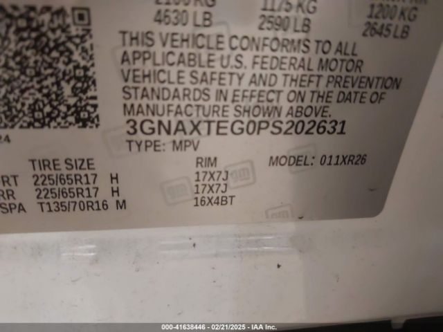 3GNAXTEG0PS202631 Chevrolet Equinox Awd 2fl