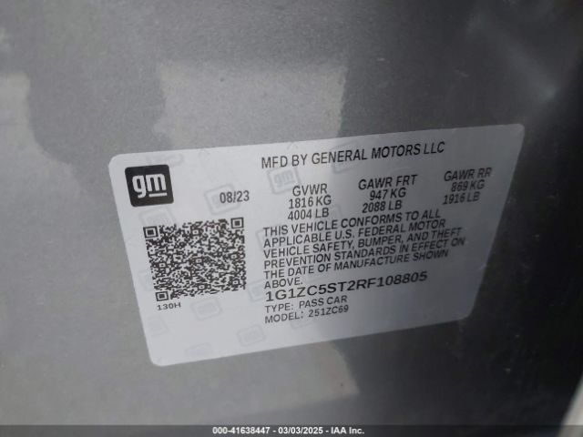 1G1ZC5ST2RF108805 Chevrolet Malibu Fwd 1fl