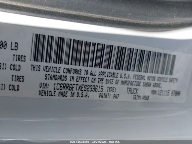 1C6RR6FTXES233615 RAM 1500 Tradesman