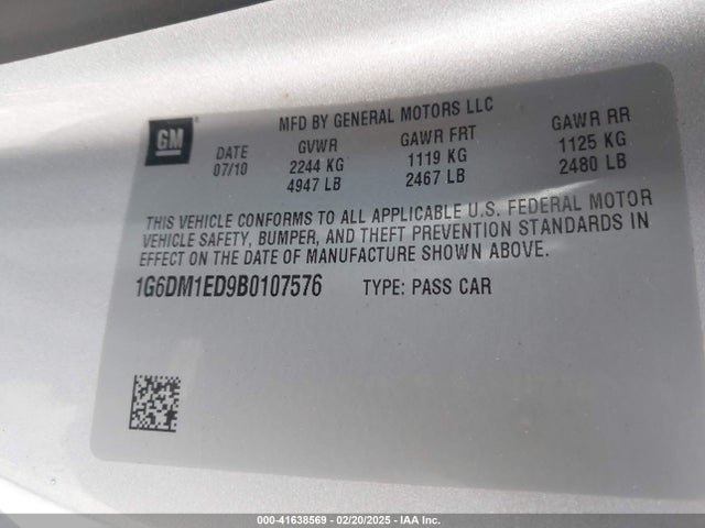 2011 CADILLAC CTS 1G6DM1ED9B0107576 Photo 8