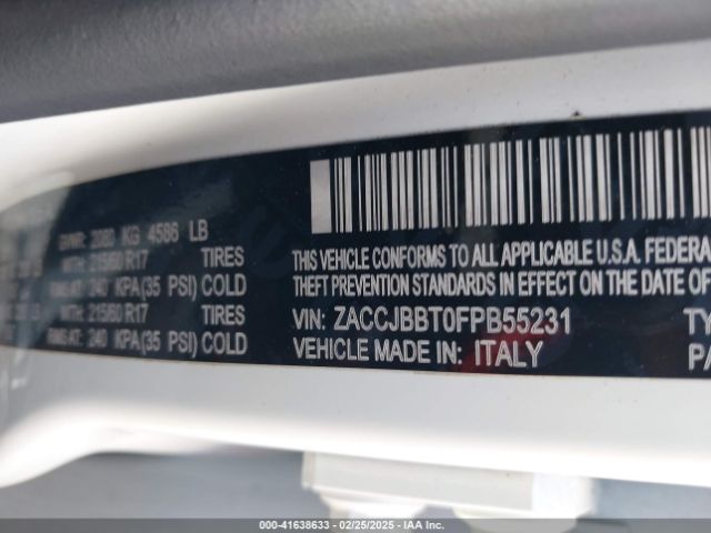 ZACCJBBT0FPB55231 Jeep Renegade Latitude