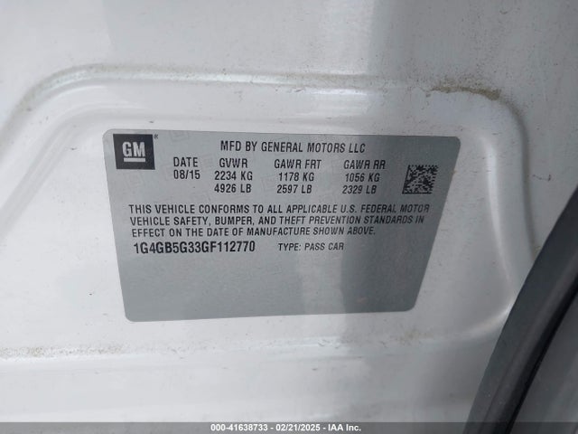 1G4GB5G33GF112770 Buick Lacrosse Leather