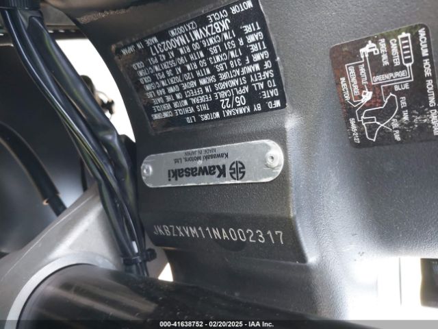 2022 KAWASAKI ZX1002 JKBZXVM11NA002317 Photo 9