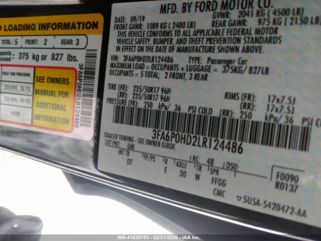 3FA6P0HD2LR124486 Ford FUSION SE