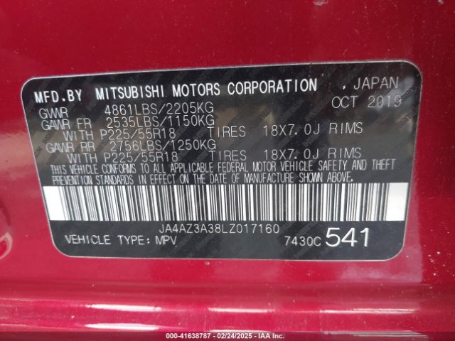 JA4AZ3A38LZ017160 Mitsubishi Outlander Es 2.4 S-awc