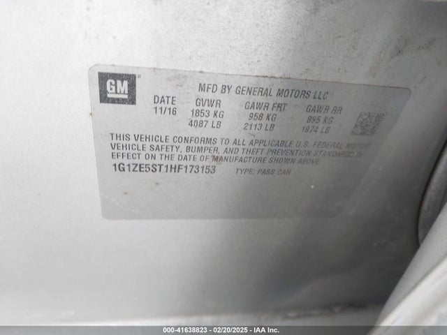 Chevrolet MALIBU 1LT 2017 1G1ZE5ST1HF173153 Image 9