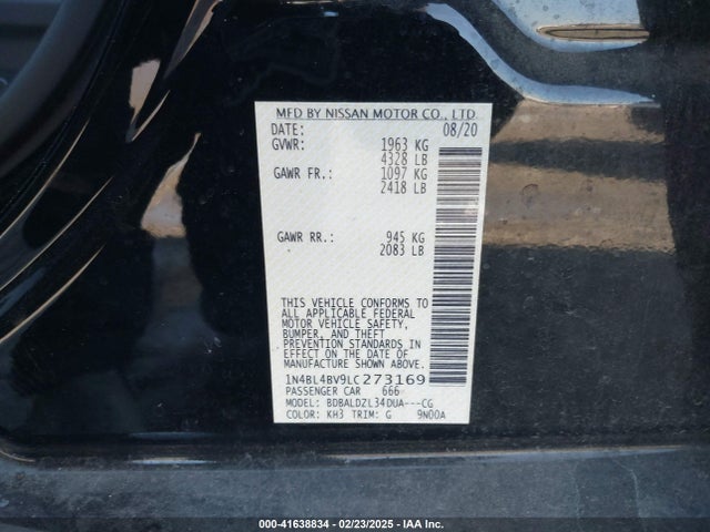 1N4BL4BV9LC273169 Nissan Altima S Fwd