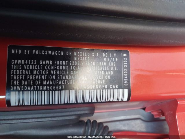 2019 VOLKSWAGEN BEETLE 3VW5DAAT7KM506687 Photo 8