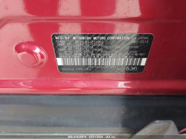 JA4AT4AA9JZ067844 Mitsubishi Eclipse Cross Le