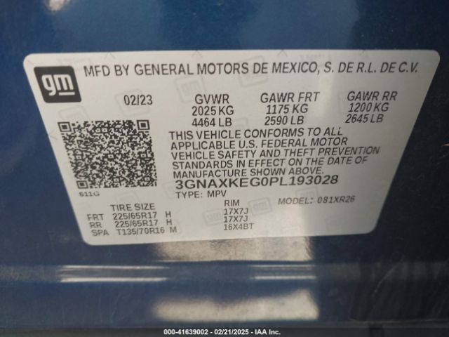 3GNAXKEG0PL193028 Chevrolet Equinox Fwd Lt