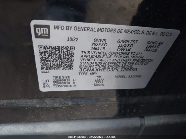 3GNAXHEG3PL128693 Chevrolet Equinox Fwd Ls