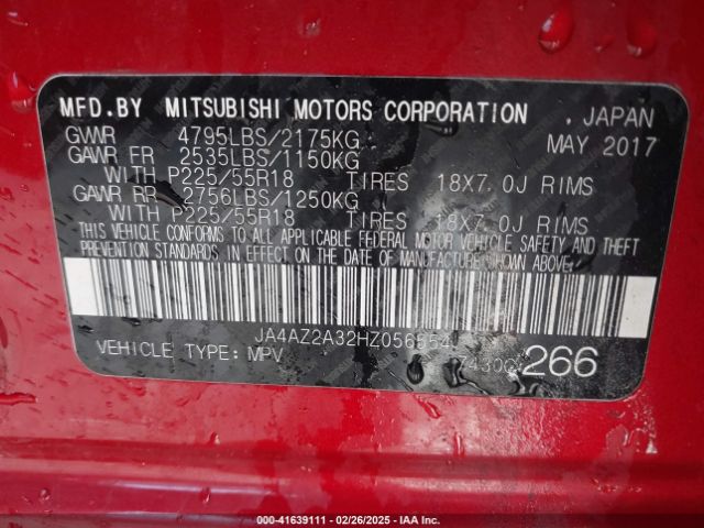 2017 MITSUBISHI OUTLANDER JA4AZ2A32HZ056554 Photo 8