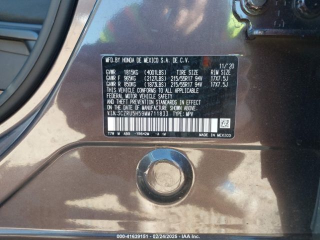 3CZRU5H59MM711833 Honda Hr-v 2wd Ex