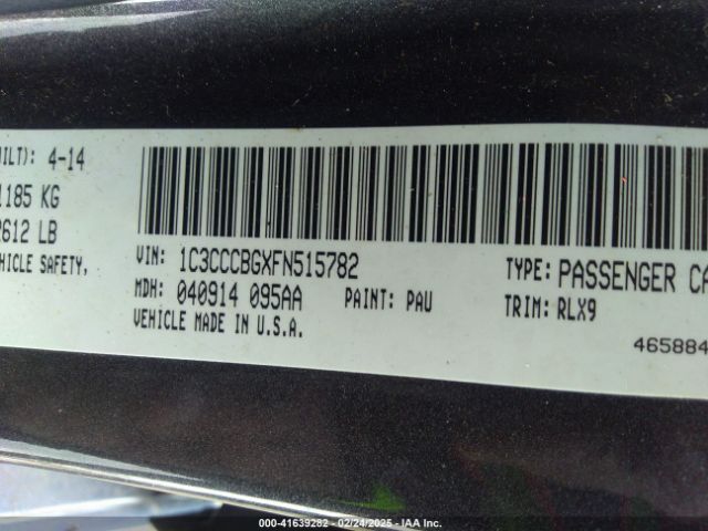 1C3CCCBGXFN515782 Chrysler 200 S