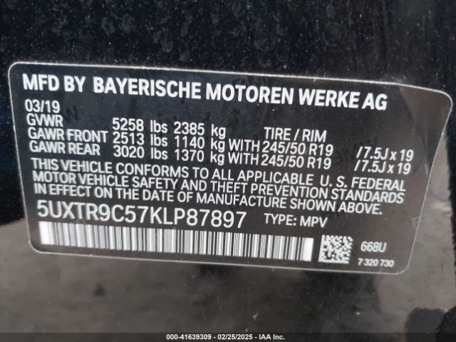 5UXTR9C57KLP87897 BMW X3 Xdrive30i