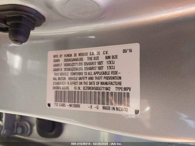 3CZRM3H50GG711842 Honda CR-V EX