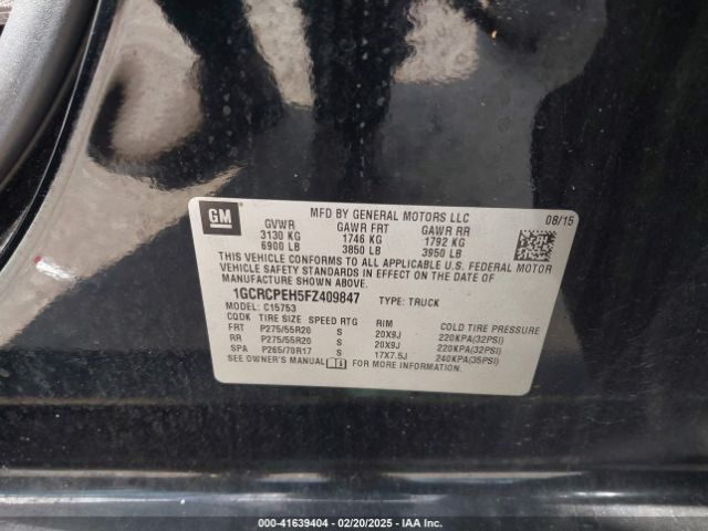 1GCRCPEH5FZ409847 Chevrolet Silverado 1500 Wt