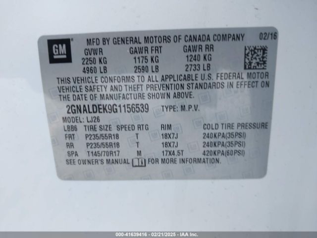 2GNALDEK9G1156539 Chevrolet Equinox Ltz