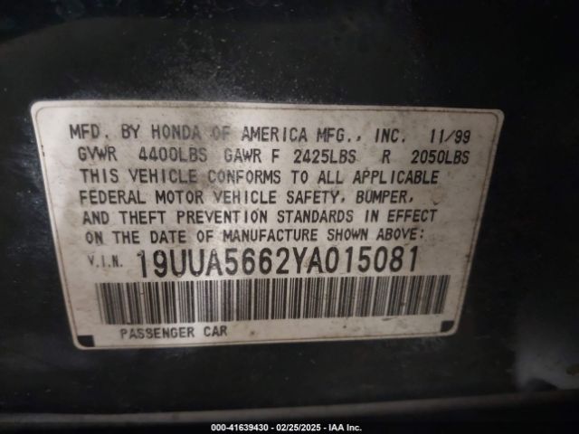 2000 ACURA TL 19UUA5662YA015081 Photo 8