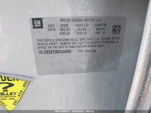 1G1ZE5ST9GF244999 Chevrolet MALIBU 1LT