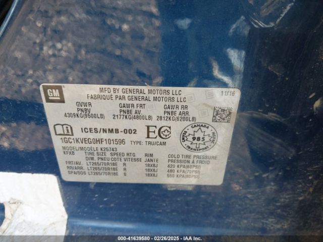 2017 CHEVROLET SILVERADO 2500HD 1GC1KVEG0HF101596 Photo 8