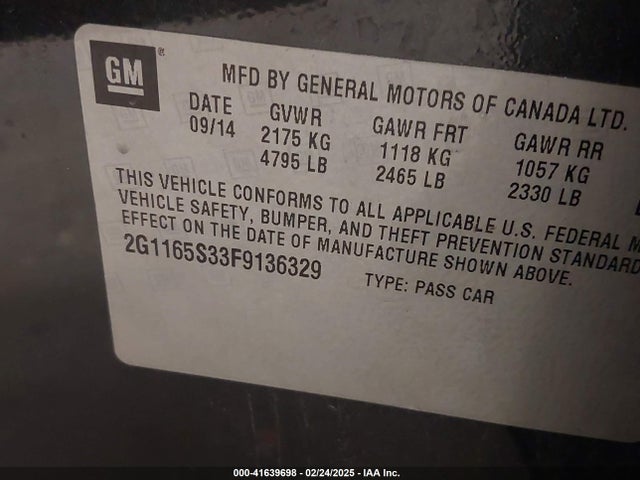 2G1165S33F9136329 Chevrolet IMPALA 2LZ