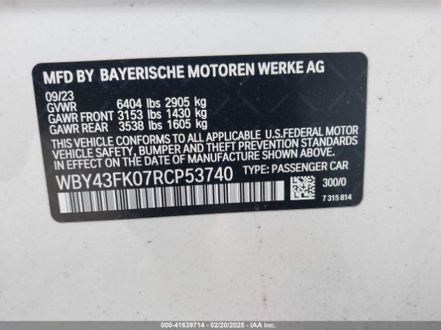 WBY43FK07RCP53740 BMW I5 M60