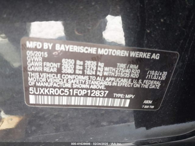 5UXKR0C51F0P12837 BMW X5 Xdrive35i