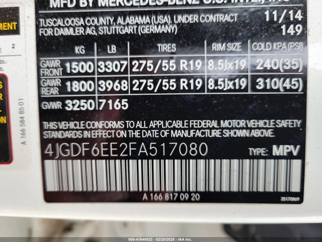 Mercedes-Benz GL 2015 4JGDF6EE2FA517080 Image 9