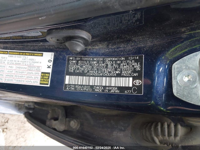JTDKN3DU4F0430924 Toyota Prius Five