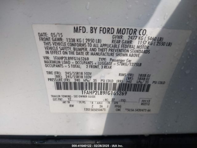 1FAHP2L89FG165269 Ford Police Interceptor