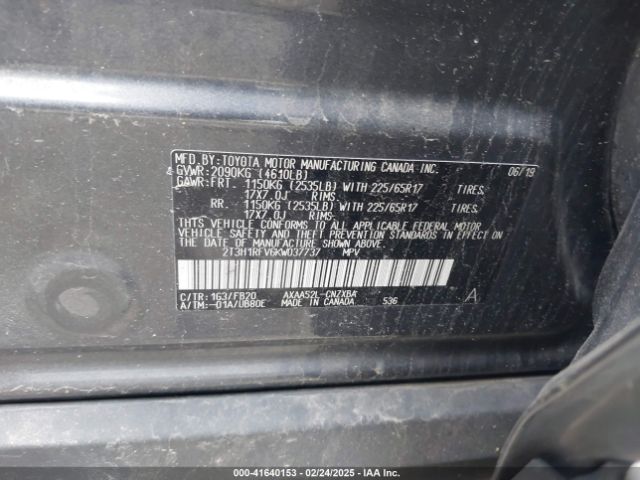 2T3H1RFV6KW037737 Toyota RAV4 LE