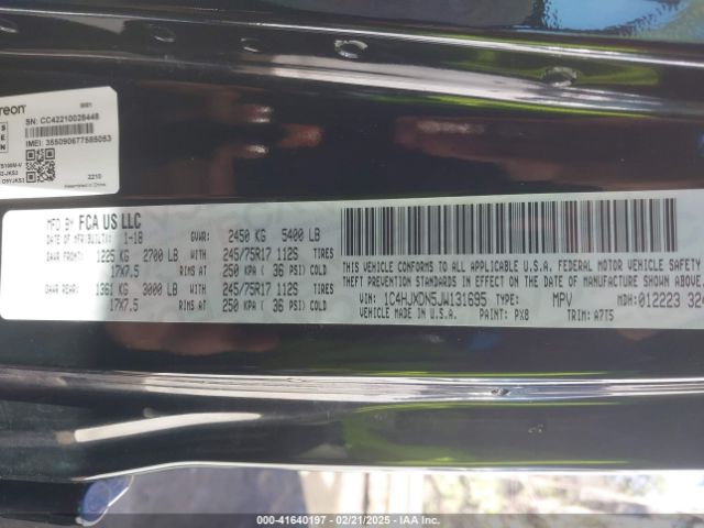 1C4HJXDN5JW131695 Jeep Wrangler Unlimited Sport S 4x4