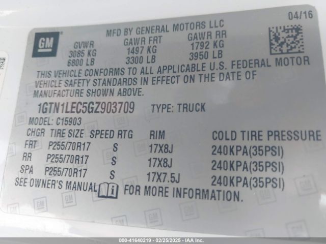 1GTN1LEC5GZ903709 GMC SIERRA 1500