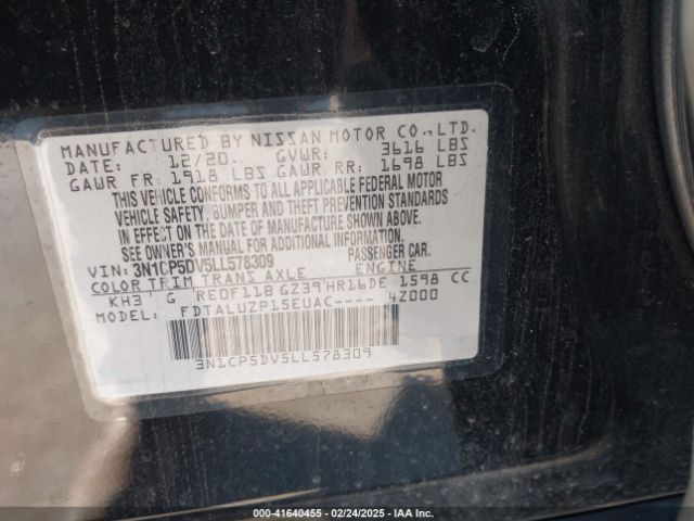 3N1CP5DV5LL578309 Nissan Kicks Sr Xtronic Cvt